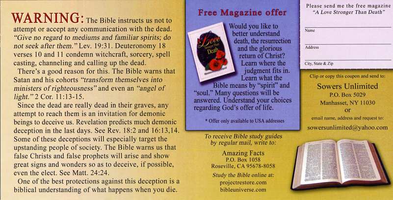 A warning against deception and an offer.